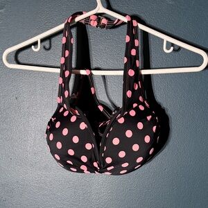 Xhilaration Black and Pink Polka Dot Bra